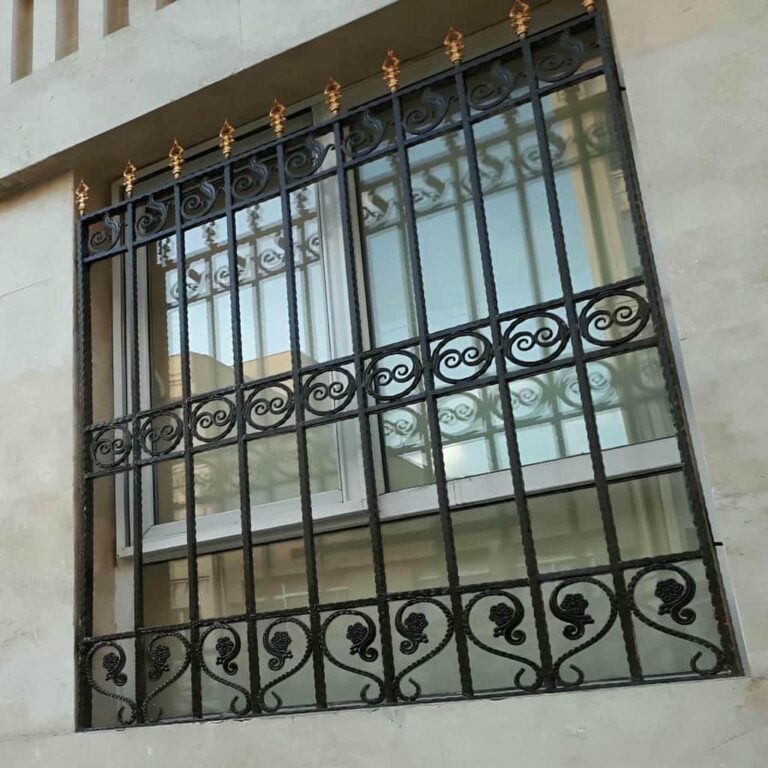 window-guard-iron-fence-wrought-iron-aaw مدل حفاظ پنجره فلزی در رشت