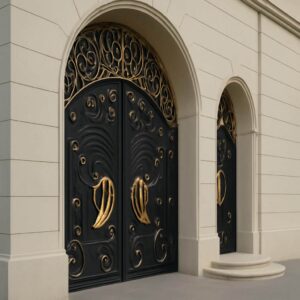 درب فلزی پروانه فرفورژه در رشت