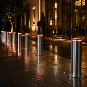 راهبند پارکینگ منازل در رشت با نصب پایه فلزی مقاوم