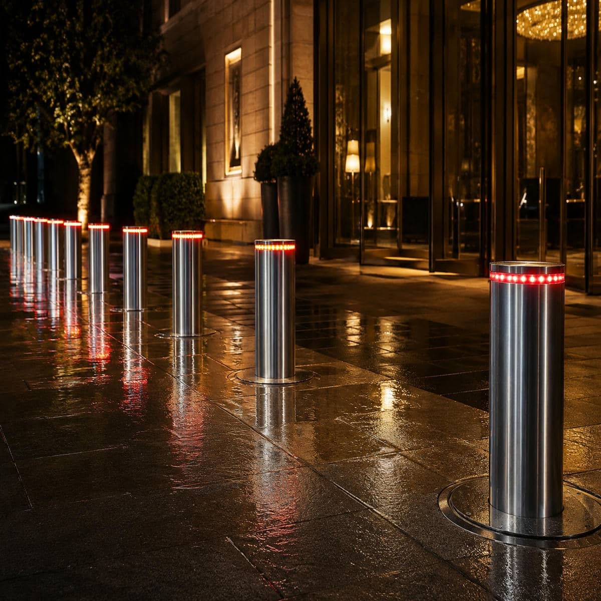 راهبند پارکینگ منازل در رشت با نصب پایه فلزی مقاوم