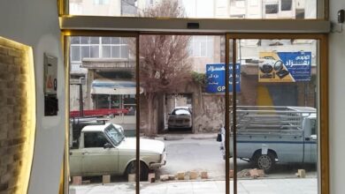8 مدل درب اتوماتیک شیشه ای تلسکوپی عرض کم در رشت