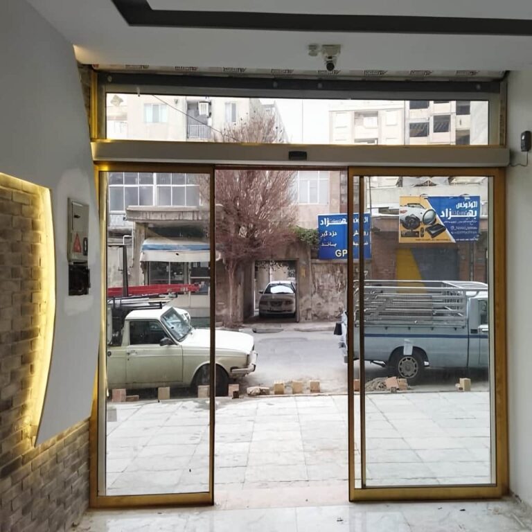 8 مدل درب اتوماتیک شیشه ای تلسکوپی عرض کم در رشت