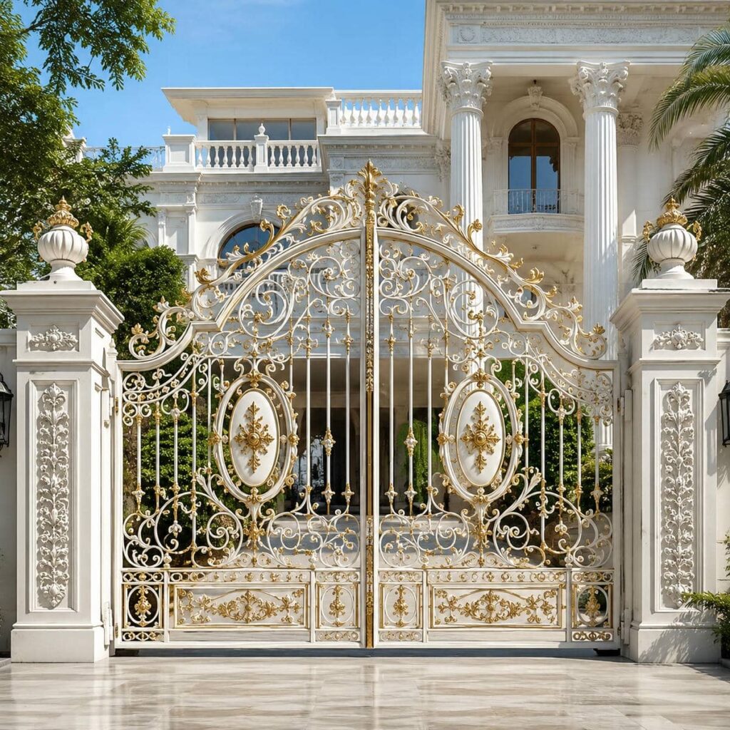 خرید درب حیاط قاب فلزی ساده در رشت