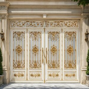 6 مدل درب حیاط فرفورژه نمای رومی در رشت