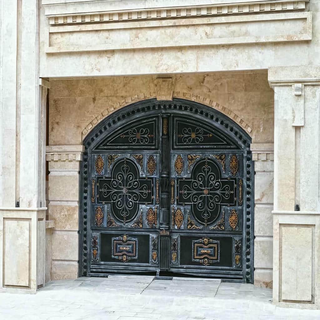 خرید درب حیاط پروفیلی کلاف دار دو لنگه در رشت