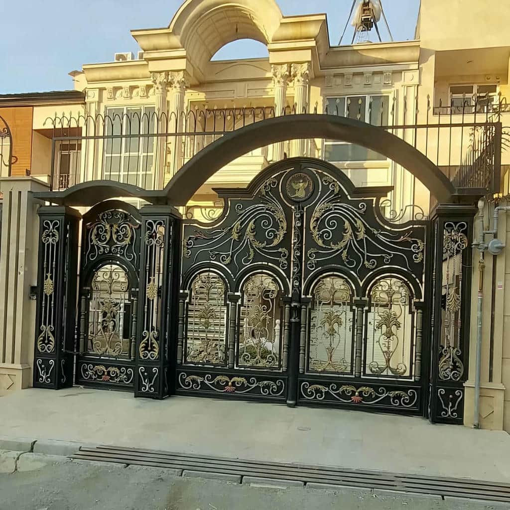 ساخت درب فلزی CNC حیاط تمام ورق در رشت