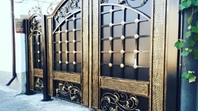 8 مدل درب پارکینگ طرح چوب ترموود در رشت