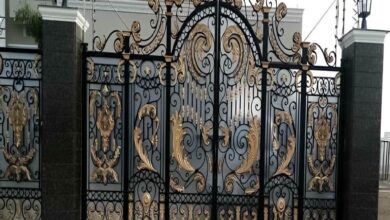 6 نمونه درب پارکینگ برش لیزری طرح هندسی در رشت