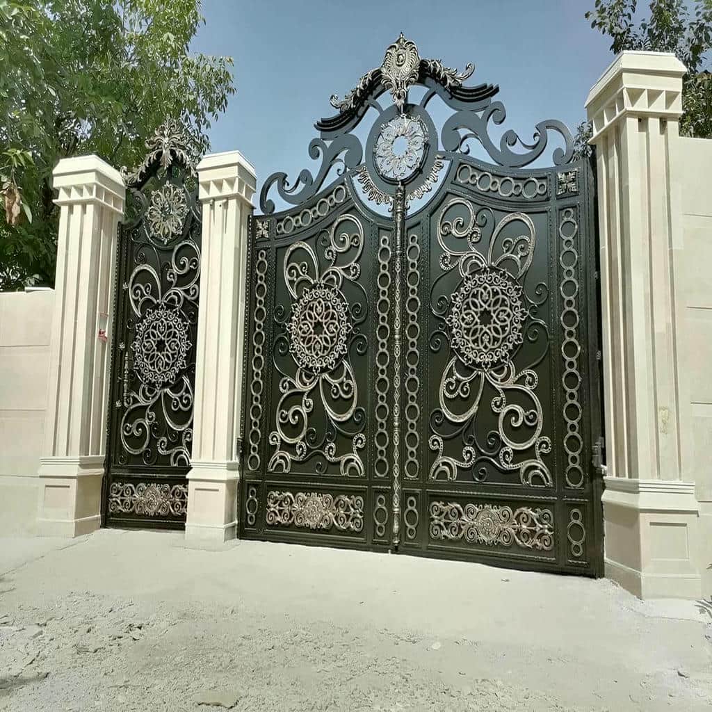 ساخت درب ساختمان مدرن نمای سنگ شیشه خور در رشت