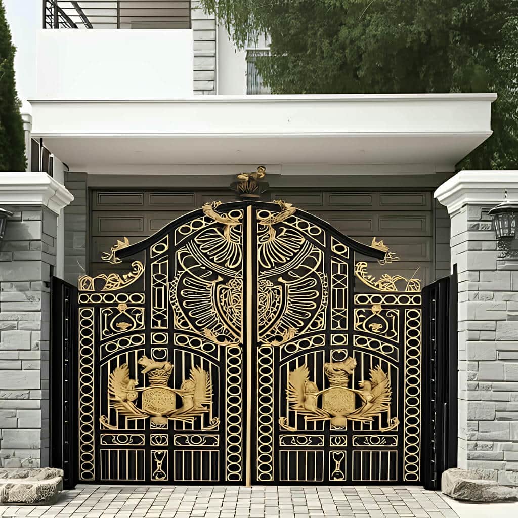 ساخت درب فلزی ساختمان ورودی اصلی با طرح هندسی در رشت