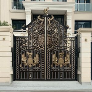 13 مدل درب پارکینگ فرفورژه نمای رومی در رشت