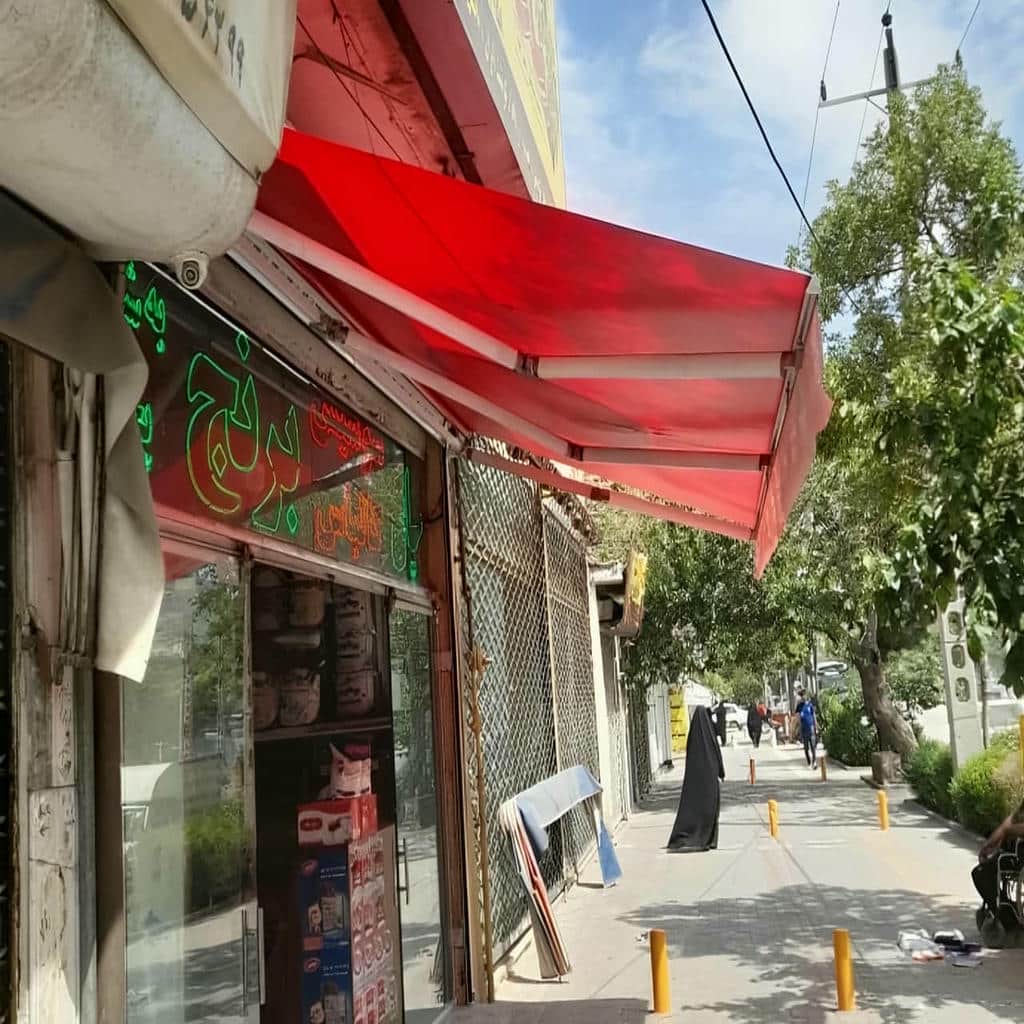 سایبان بالکن رشت مدل تاشو