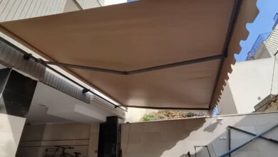 سایبان دوطرفه رشت با پوشش پارچه ای مقاوم
