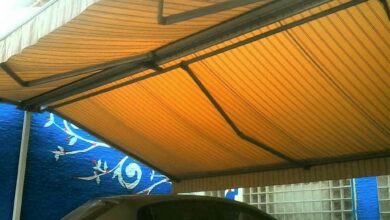 سایبان پارکینگ رشت سازه متحرک بازویی