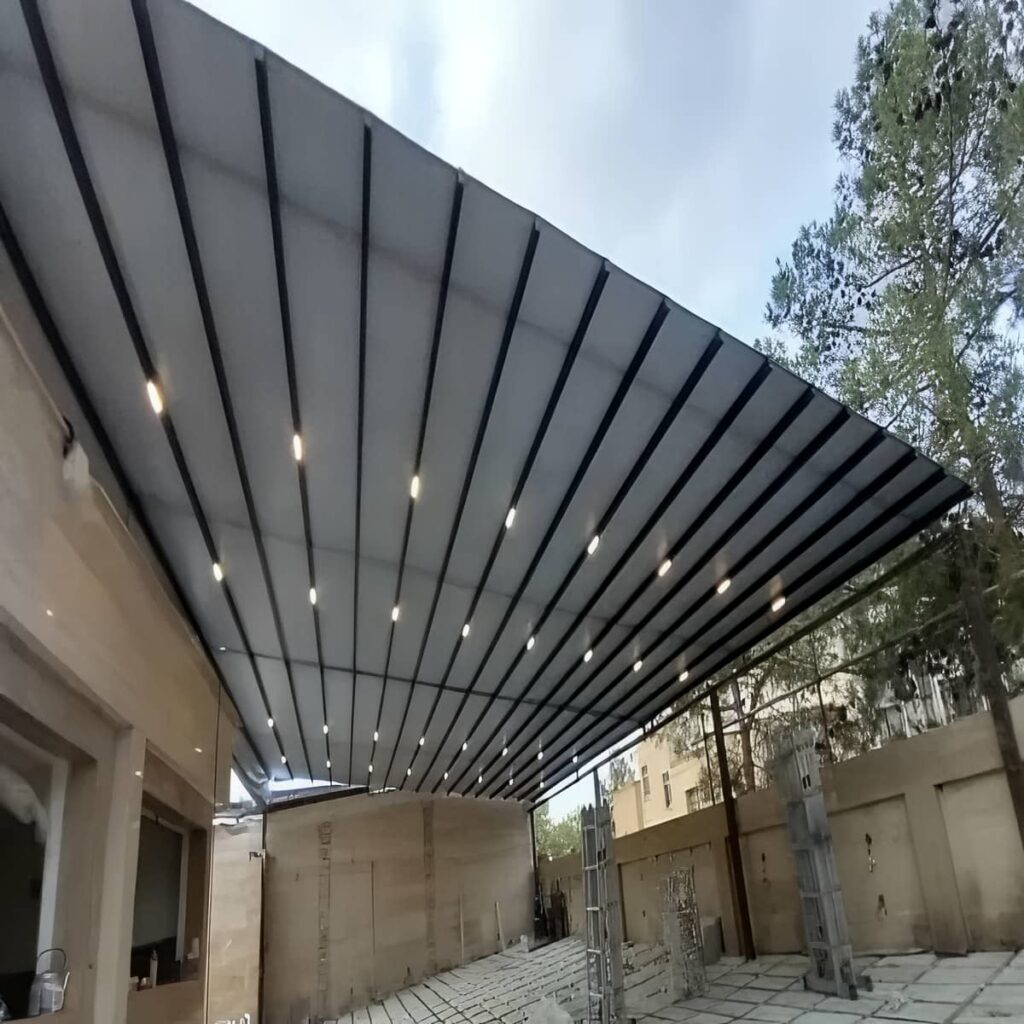 سایبان برقی رشت مدل بازویی مدرن