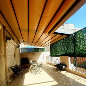 سایبان حیاط برقی رشت با پارچه مقاوم