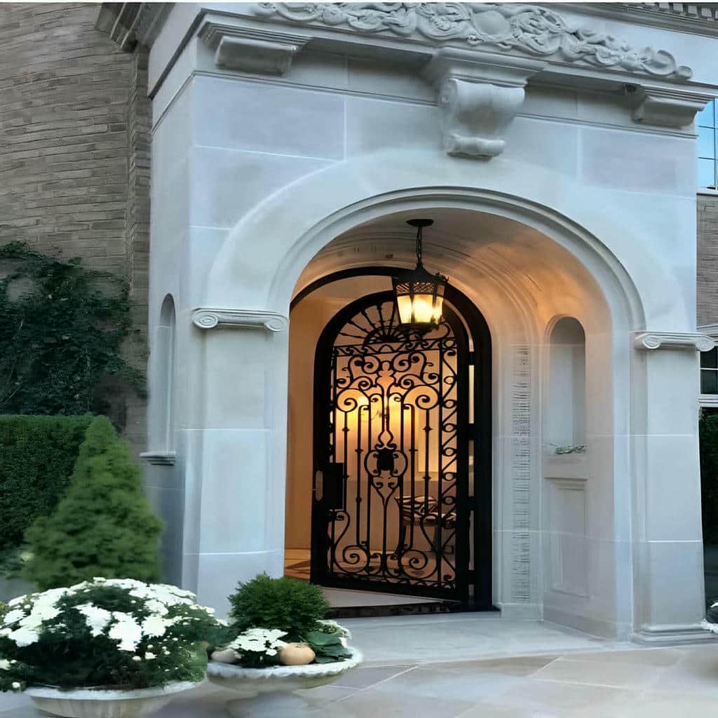 درب آهنی دو لنگه حیاط