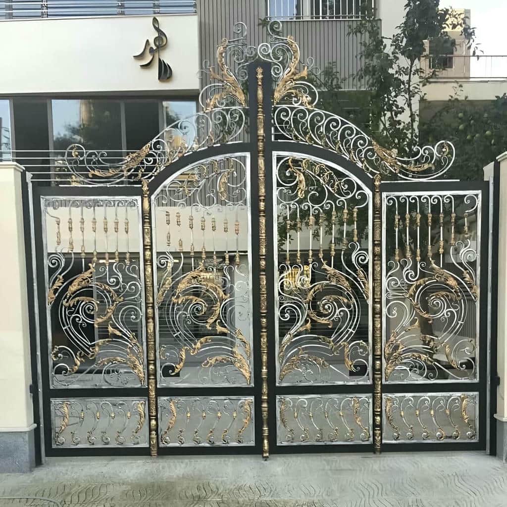 درب پارکینگ دو لنگه فرفورژه