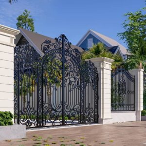 درب گلنرده دار فلزی رشت با طرح کلاسیک