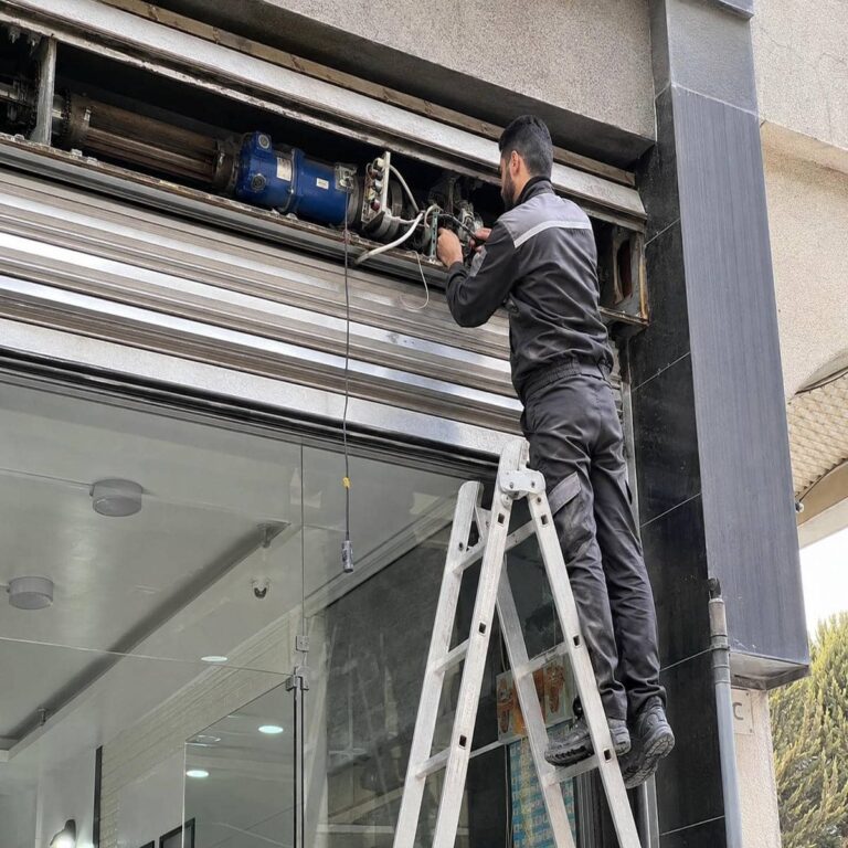 کرکره برقی کم صدا رشت نمای ساختمان مسکونی