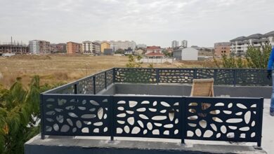 نرده بالکن فلزی رشت نمای ساختمان مدرن