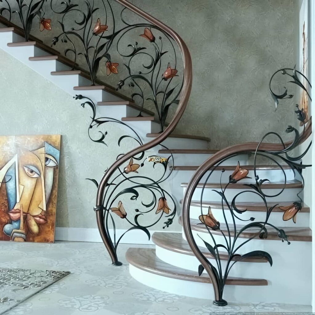 نرده بالکن آپارتمان رشت با طرح فرفورژه کلاسیک