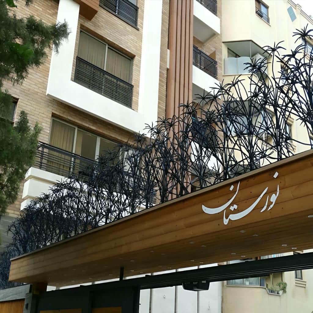 حفاظ نخل مرداب رشت کنار نمای ساختمان